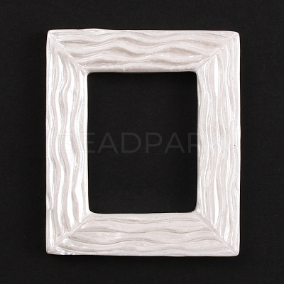 Rectangle with Stripe Pattern Resin Photo Frame AJEW-WH0285-26-1