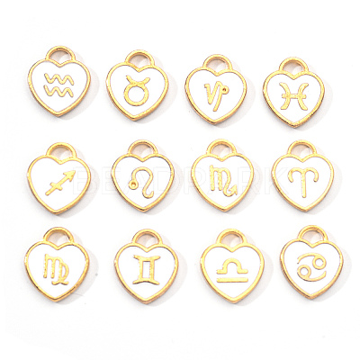 Light Gold Plated Alloy Enamel Pendants ENAM-R055-05A-1