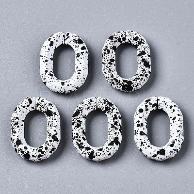 Spray Painted CCB Plastic Linking Rings X-CCB-Q091-015A-1