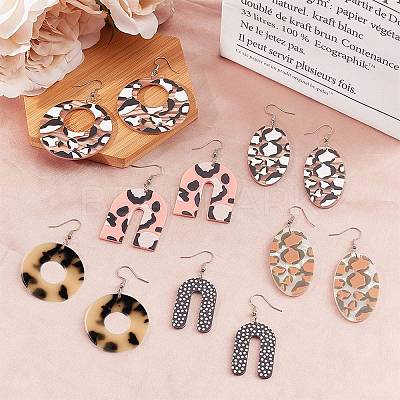 DIY Leopard Print Pattern Earring Making Kits DIY-SC0012-002-1