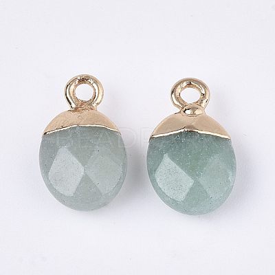 Electroplate Natural Green Aventurine Charms G-S344-09J-1