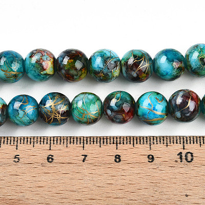 Baking Paint Glass Beads X1-DGLA-N003-10mm-B08-1