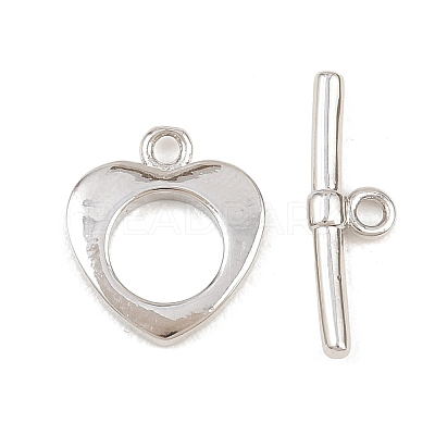 Heart Brass Toggle Clasps KK-G548-43P-05-1