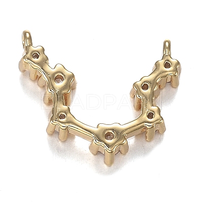 Brass Micro Clear Cubic Zirconia Charms ZIRC-F120-019G-12-1