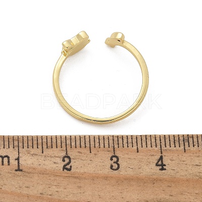 Brass Enamel Cuff Rings for Women RJEW-C126-07G-1