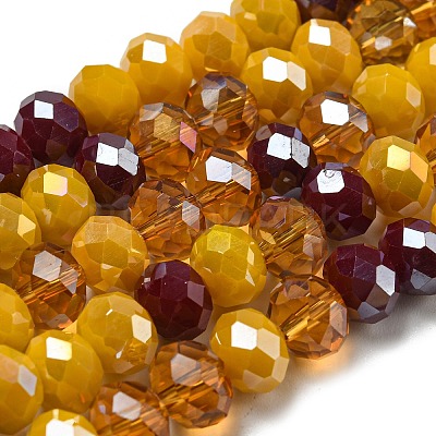 Glass Beads Strands EGLA-A034-M8mm-22-1