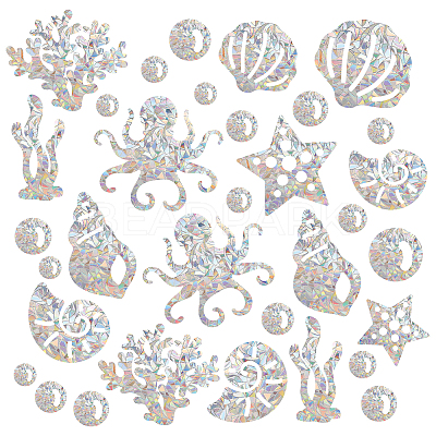 Waterproof PVC Colored Laser Stained Window Film Adhesive Stickers DIY-WH0256-077-1