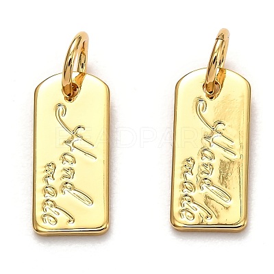 Brass Postcard Charms KK-B028-02G-1