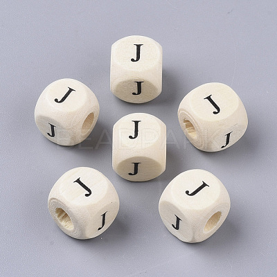 Printed Natural Wood Beads WOOD-T026-001J-1