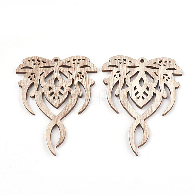 Undyed Wood Big Pendants X-WOOD-T008-26-1
