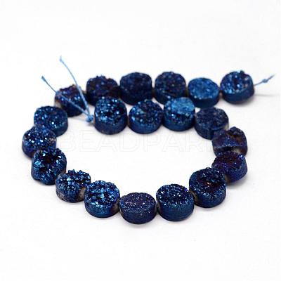 Electroplated Natural & Dyed Druzy Agate Bead Strands G-N0169-004E-03-1
