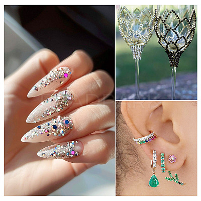 Pointed Back Glass Rhinestone Cabochons RGLA-YS0001-05-1
