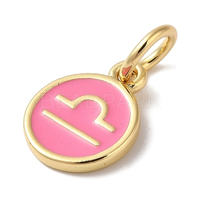 Real 18K Gold Plated Brass Enamel Charms KK-L216-001G-K04-1