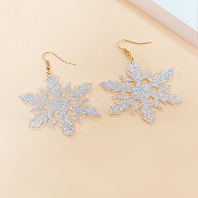 Snowflake Acrylic Glitter Powder Dangle Earrings FS-WGC8E2D-04-1