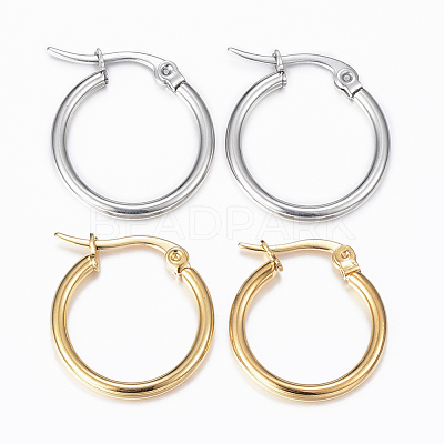 304 Stainless Steel Hoop Earrings EJEW-H344-02-1