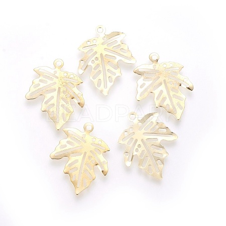 Autumn Theme Iron Filigree Pendants IFIN-F158-41G-1