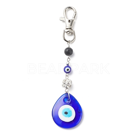 Handmade Lampwork Evil Eye Pendant Decoration HJEW-JM00791-01-1