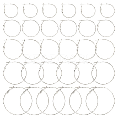 Beebeecraft 30Pcs 6 Style Brass Hoop Earring Findings FIND-BBC0003-23P-1