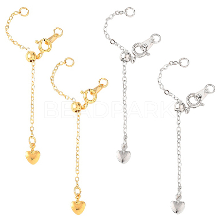 4Pcs 2 Colors Brass End Chains FIND-YW0010-34-1
