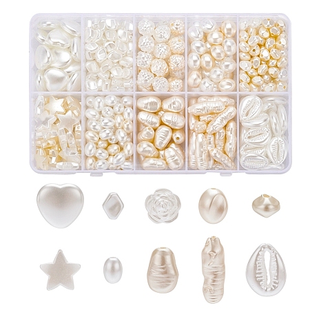 10 Style Imitation Pearl Acrylic Beads Set OACR-YW0001-14-1