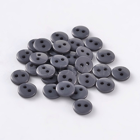 2-Hole Flat Round Resin Sewing Buttons for Costume Design BUTT-E119-20L-01-1