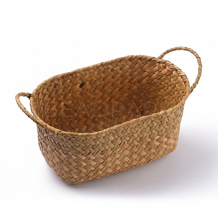 Straw Braid Baskets X-AJEW-WH0016-77-1