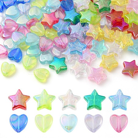 100Pcs 2 Styles Transparent Acrylic Beads OACR-YW0001-49-1