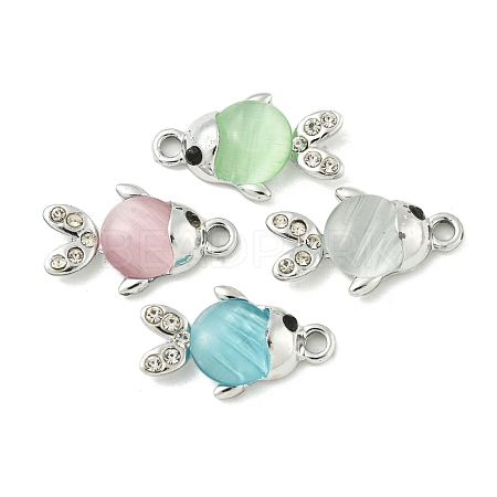 UV Plating Alloy Rhinestone Pendants FIND-M033-16P-1