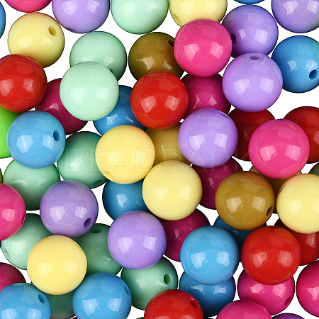 100Pcs Opaque Acrylic Beads OACR-PA0001-31B-1