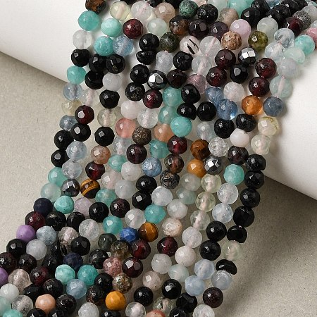Natural & Synthetic Mixed Gemstone Beads Strands GG-CBAA998-A01-4mm-1