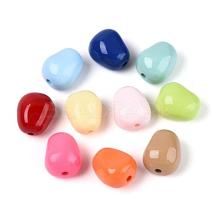 Spray Printed Opaque Acrylic Beads OACR-N156-02-1