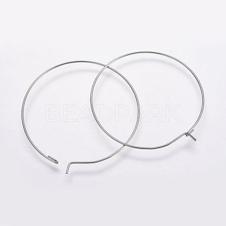 316 Surgical Stainless Steel Hoop Earrings Findings STAS-K146-039-40mm-0.8-1