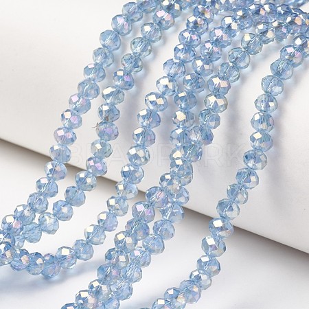 Electroplate Transparent Glass Beads Strands EGLA-A034-T4mm-T07-1