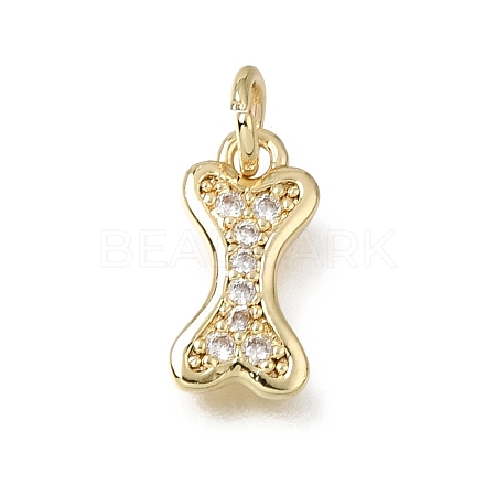 Brass Pave Clear Cubic Zirconia Charms CU-L001-07G-1