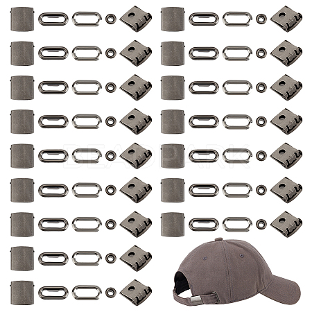 40Sets Iron Baseball Hat Cap Buckle Strap Clasp Clip Kit FIND-BC0014-10B-1