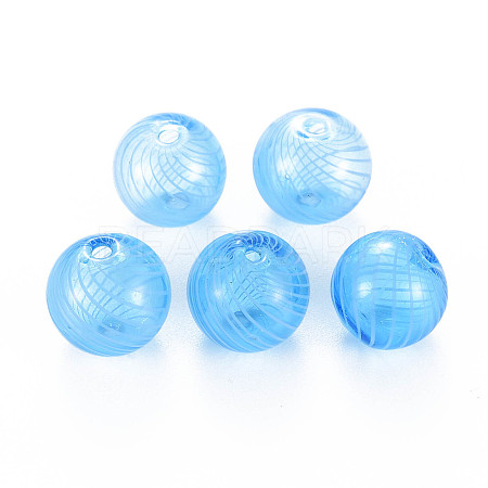 Transparent Handmade Blown Glass Globe Beads X-GLAA-T012-40C-05-1