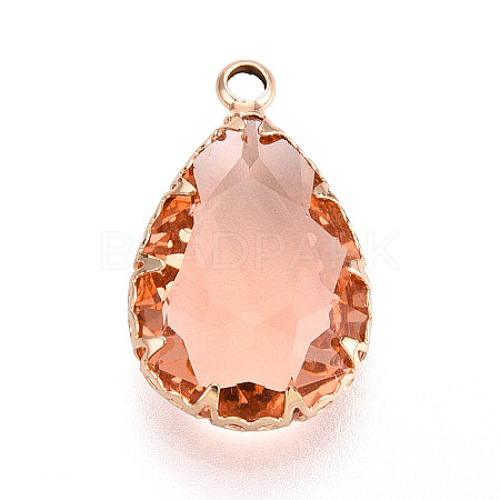 Transparent Glass Pendants KK-N283-02G-G-1