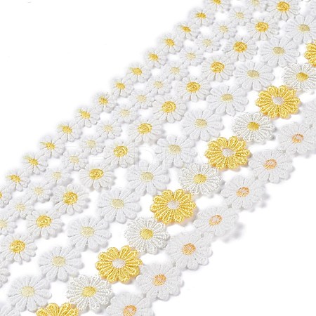 ARRICRAFT 14 Yards 7 Style Daisy Sun Flower Decorating Polyester Lace Trims Sets OCOR-AR0001-08-1