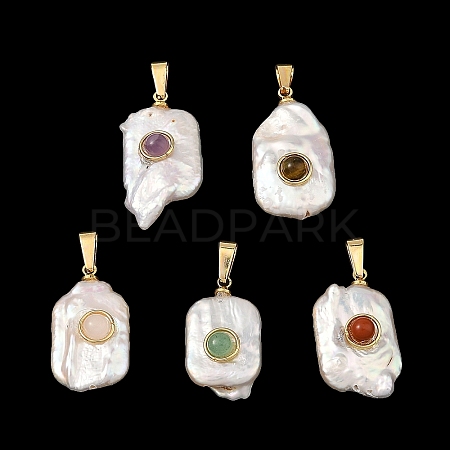 Natural Mixed Gemstone Pendants PALLOY-JF05974-1