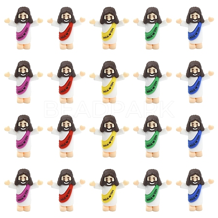 30Pcs 5 Colors Easter PVC Plastic Jesus Display Decoration DJEW-YW0001-10-1