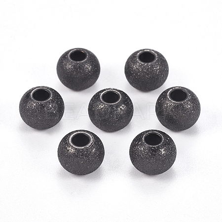 304 Stainless Steel Textured Beads LS-STAS-I081-8mm-04B-1
