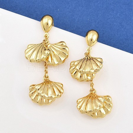 304 Stainless Steel Dangle Stud Earrings EJEW-P325-05C-G-1