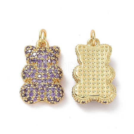 Brass Micro Pave Cubic Zirconia Pendants ZIRC-F134-23G-01-1