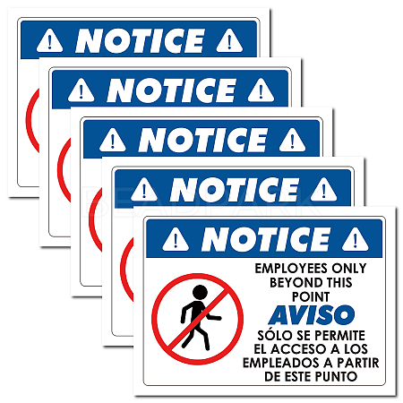 5Pcs Waterproof PVC Warning Sign Stickers DIY-WH0237-028-1