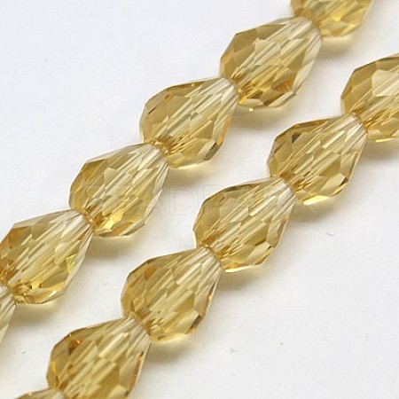 Transparent Glass Bead Strands X-GLAA-R024-6x8mm-14-1
