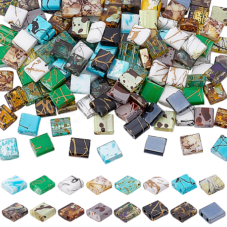 160Pcs 16 Styles 2-Hole Glass Seed Beads SEED-PH0002-70-1