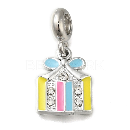 Rack Plating Alloy Colorful Enamel European Dangle Charms PALLOY-A009-14P-1