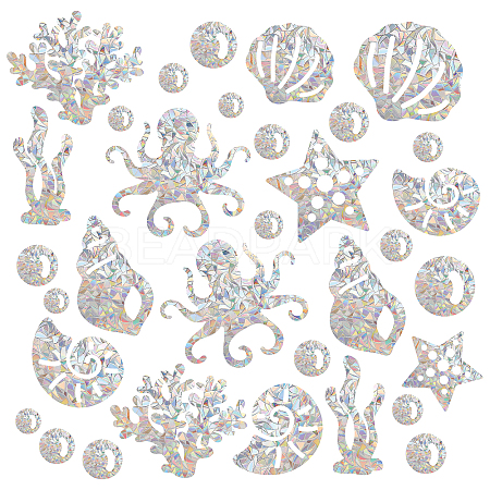 Waterproof PVC Colored Laser Stained Window Film Adhesive Stickers DIY-WH0256-077-1