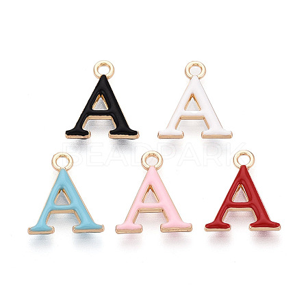 Rack Plating Alloy Enamel Pendants ENAM-T024-53A-G-1