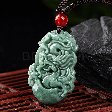 Natural Jadeite Pendant Necklaces G-H306-05-05-1